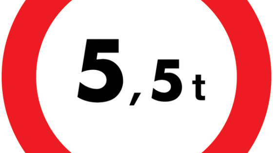 Verbodsborden Zwaar verkeer verboden 5,5t 